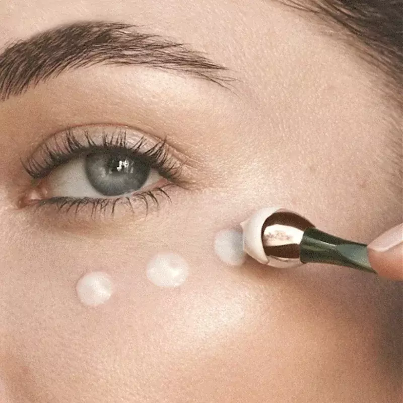 1pc Eye Roller Massage Stick applicatore per crema per gli occhi spatola cosmetica cucchiaio per il viso antirughe strumento per la cura della pelle sottile per il viso in lega d'oro