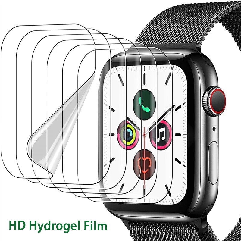 Protector de pantalla de hidrogel para Apple Watch, película transparente de 45MM, 41MM, 44MM, 40MM, 42MM, 38MM, 49MM, no cristal para IWatch Ultra 9, 8, 7, 6, SE 3
