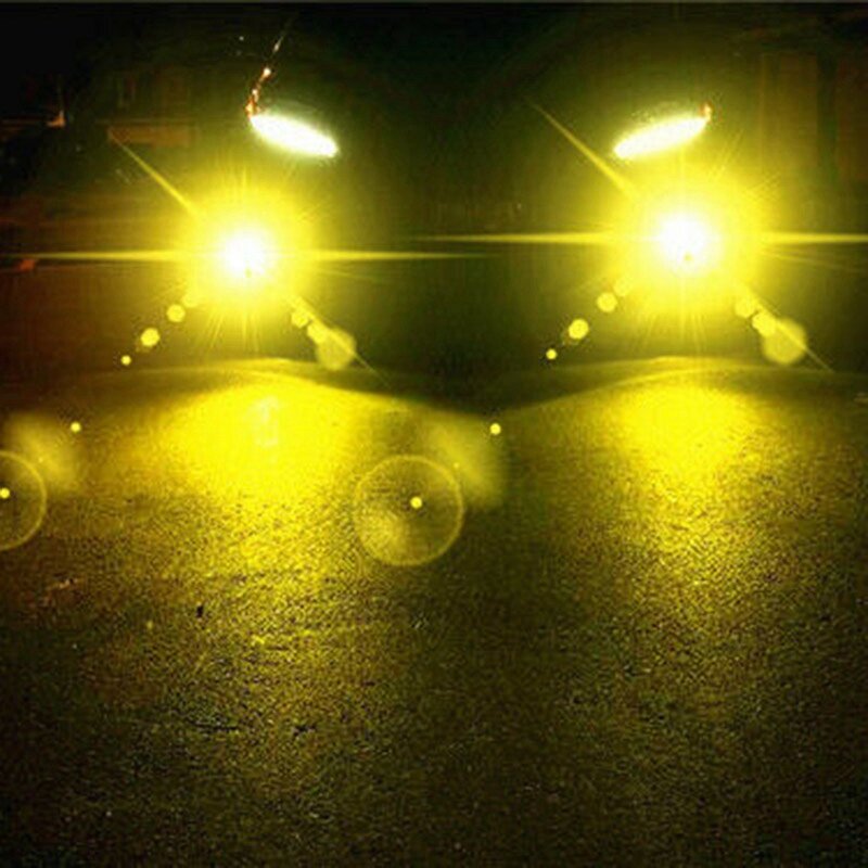 Kit bohlam konversi lampu kabut LED, 6X H11 H8 H16 80W 4000LM 3000K teknologi kuning