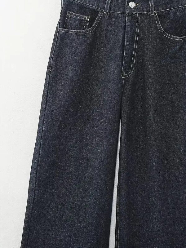 Dave & Di-calças jeans soltas de cintura alta para mulheres, jeans angustiados, calças largas, estilo namorado retrô americano, estilo mamãe