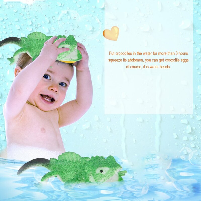 24PCS Crocodile Lay Eggs Bathing Toy Fun Soaked Amaze Balls Water Beads Floating Bathtub Bath Toy for Kids Baby Bathing