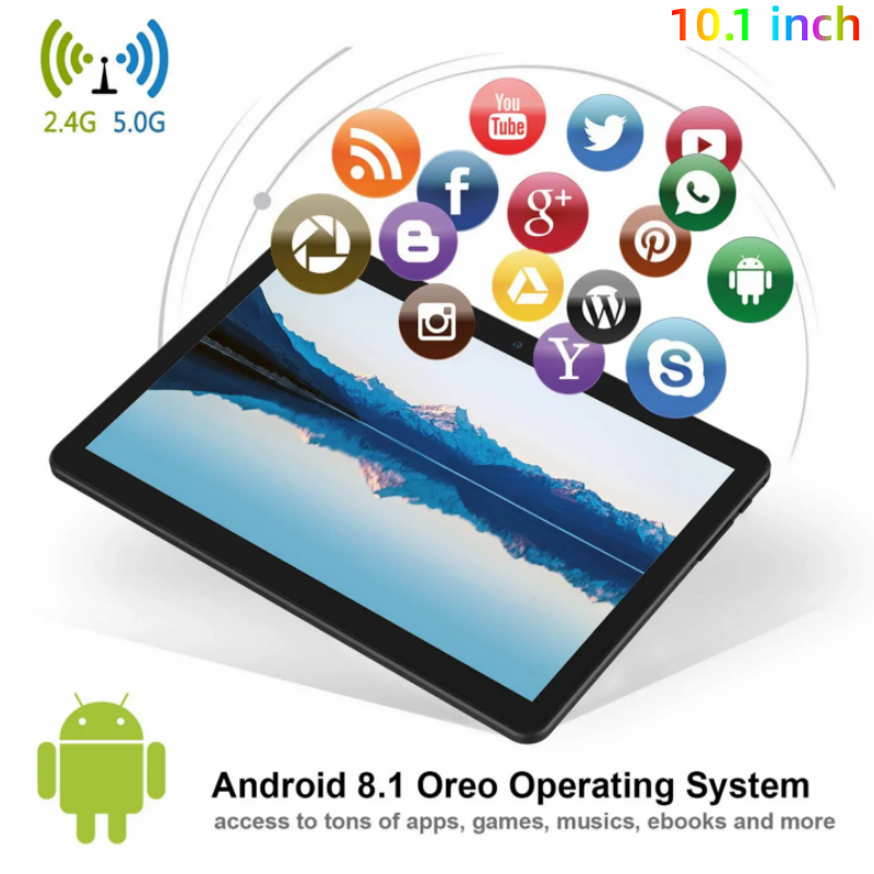 10.1 "v9 android 8,1 tablet 1gb ram 32gb rom mt8167 cpu quad core dual kamera 5000 x ips mah tablets pc