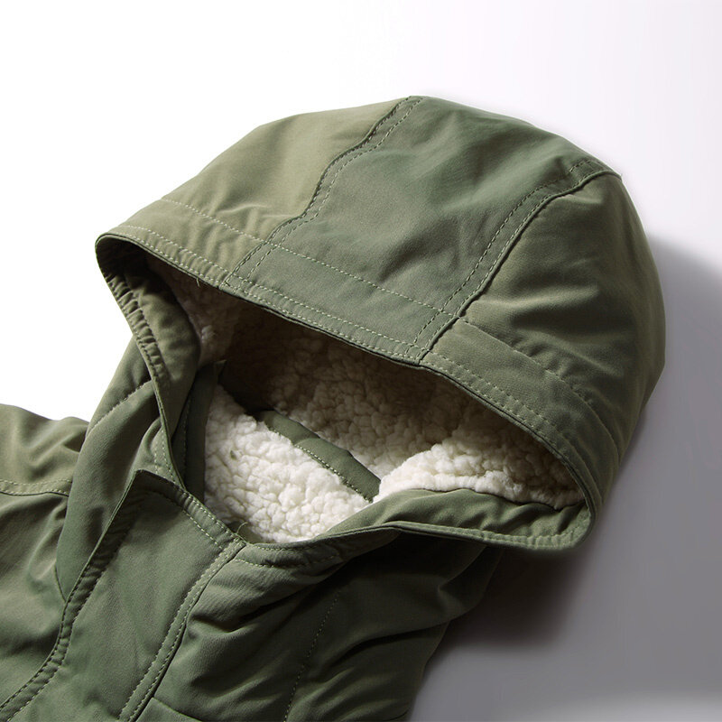 YOLANFAIRY acolchada-Chaqueta de algodón con capucha para hombre, Parkas gruesas de lana, abrigo impermeable, ropa de invierno, 2024