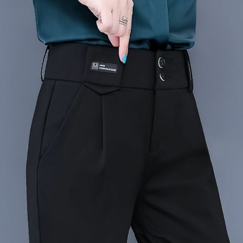 Ankle-Tied Suit Pants Women's 2023 New Spring and Summer Women's Pants Slim Fit High Waist Pants Cropped Casual Harem Suit Pants