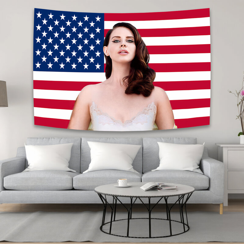 Гобелен или флаг Лана Дель Рей, 90x150 см, полиэстер, печатный уличный декор для украшения стен, американский поп-певец