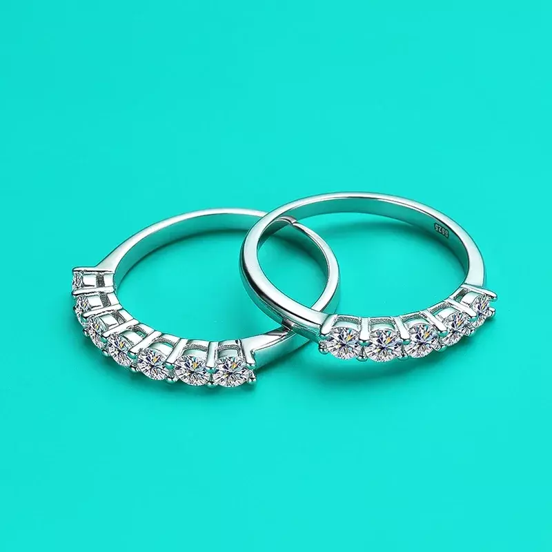Alitree แหวนเพชรโมอิส3มม. D สีสำหรับผู้หญิงคุณภาพสูง925สเตอลิงทองคำขาวแหวนค็อกเทลเครื่องประดับงานแต่ง
