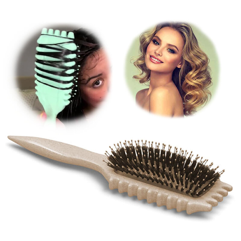 2024 Nieuwe Holle Kam Bounce Curl Definiëren Styling Brush Nieuwe Duurzame Gladde Haar Pluizige Kam Massage Home Hair Styling Tool Kammen