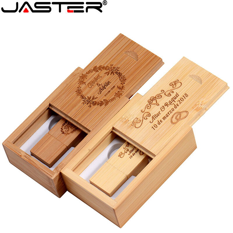 JASTER 5PCS/LOT Wooden USB 2.0 Flash Drives 128GB Free Custom Logo Pen drive 64GB Multifunction Memory Stick Wedding Gift U disk