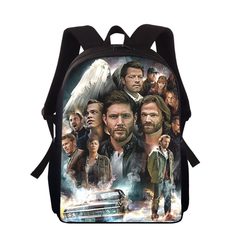 Supernatural 16" 3D Print Kids Backpack Primary School Bags for Boys Girls Back Pack Students School Book Bags