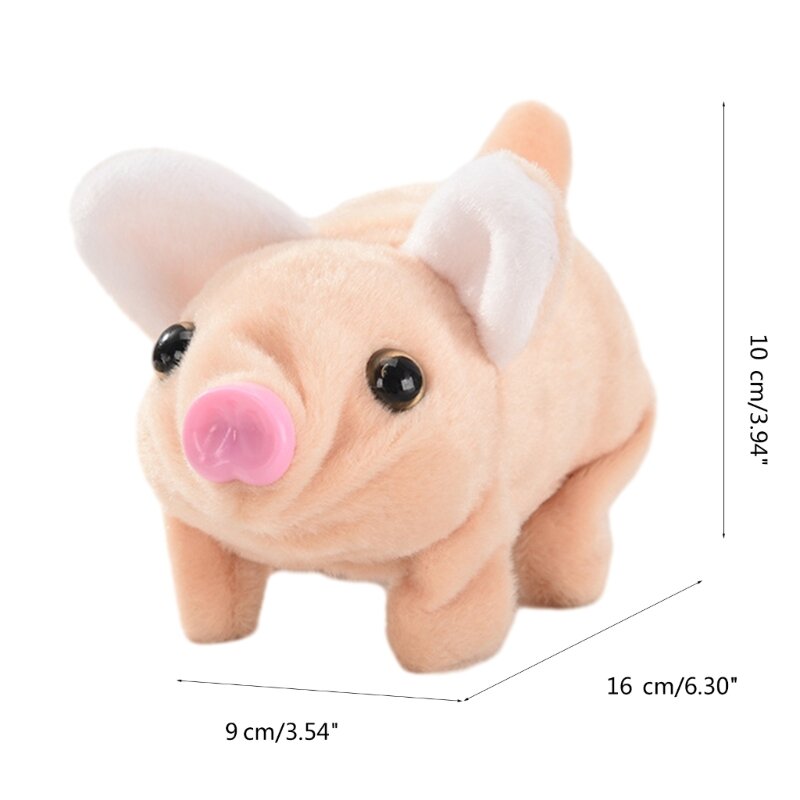 Musical Electric Plush Pig Toy Oinking Walking Soft Stuffed Animal for Kids