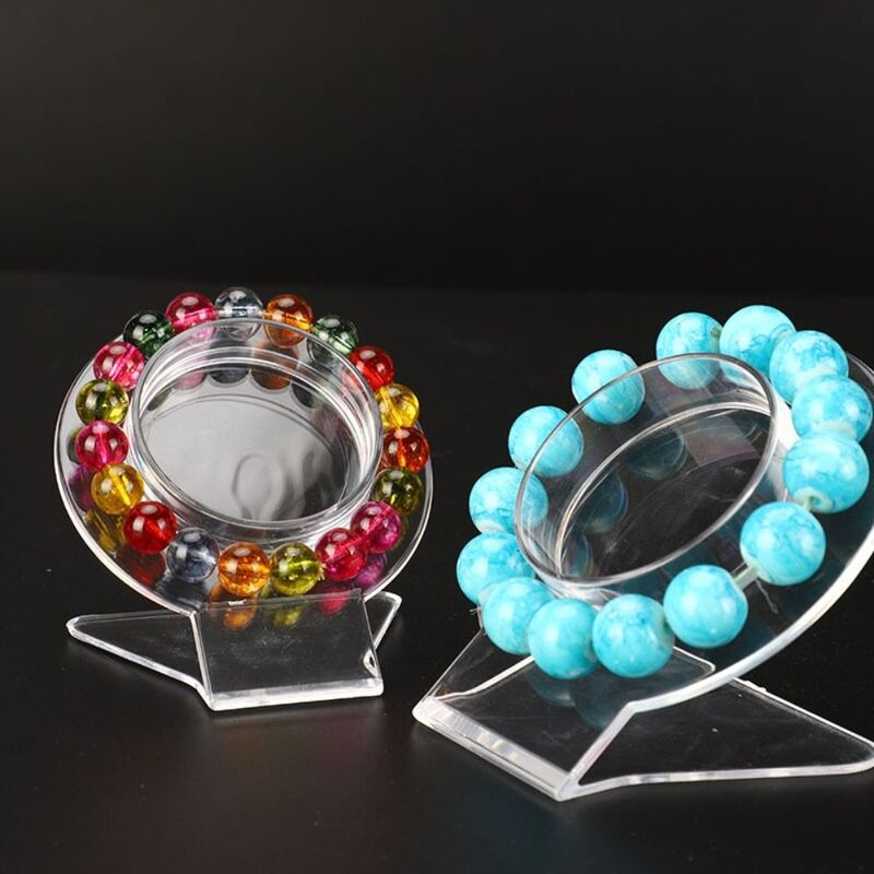 1 buah akrilik bening perhiasan gelang tampilan pemegang kalung Bangle Organizer berdiri perhiasan tampilan alat peraga