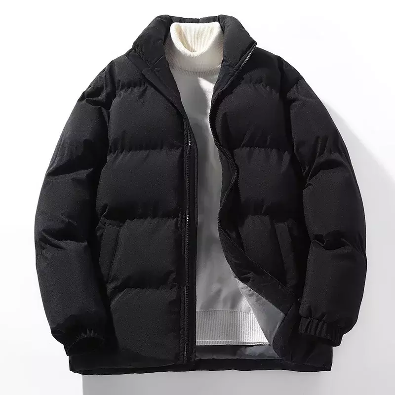 Новая спортивная мужская теплая парка пальто Зимняя Толстая Свободная куртка женская однотонная верхняя одежда пальто