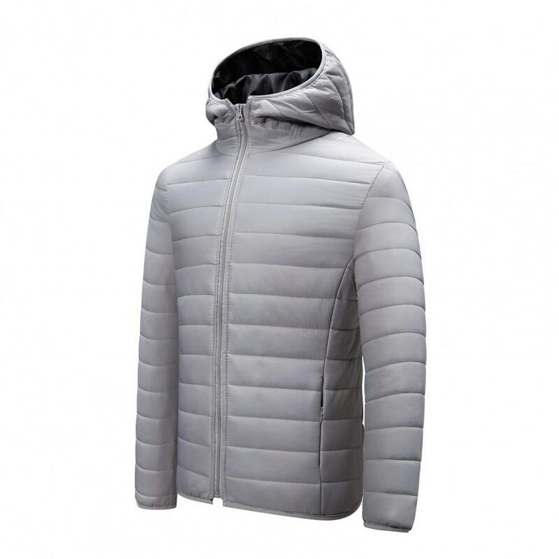 Casual Loose Cotton Coat Zippered Cotton Coat Men's Winter Hooded Cotton Coat with Thickened Padding Windproof Cold for Warmth