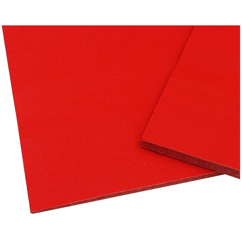 5 Pack Solid Color Printed Paper Napkin (Red)