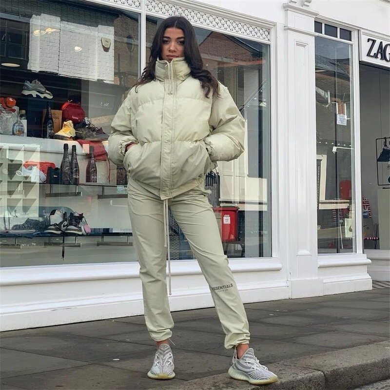 Men Hip Hop Parkas Thicken Warm Coat Designer Streetwear Solid Color  Loose Padded Casual Jacket Coat Harajuku Winter Outwear
