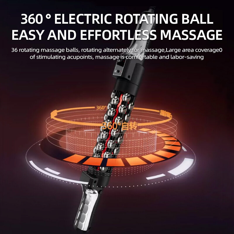 Dispositivo de massagem aquecida luz vermelha relaxada, 360 rotating Inner Ball Roller para corpo inteiro, Anti celulite