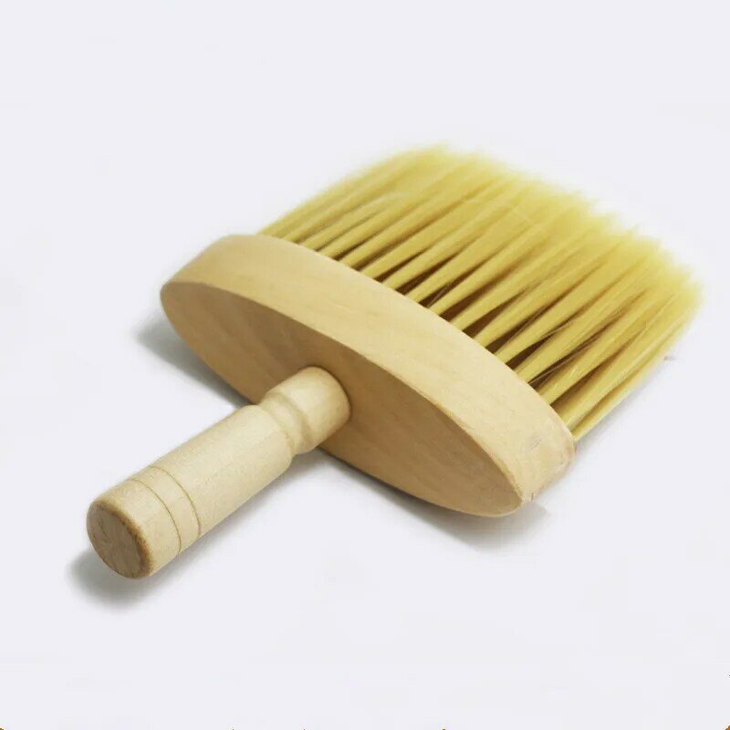 Cepillo plumero para el cuello y la cara, limpiador de pelo de salón, cepillo de barrido de madera, corte de pelo, peluquería, peine de barrido