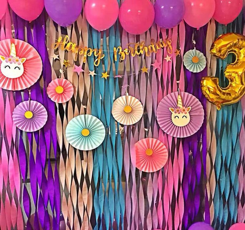 1Roll Crepe Paper Streamers Birthday Party Backdrop Wedding Background DIY Flower Craf Valentines Day Decor Birthday Party Decor