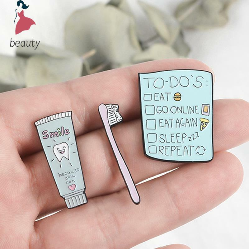 Dentist Badge Brooch Tooth And Toothbrush Enamel Tooth Brooches Clothes Decoration Accessories Gift For Dentist