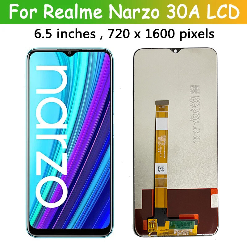 Écran tactile LCD de remplacement, 6.5 pouces, pour Realme Narzo 30A RMX3171, original