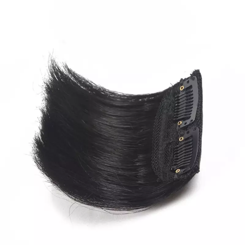 Jepit rambut poni alami untuk wanita, klip rambut palsu sintetis pinggiran palsu Natural untuk wanita