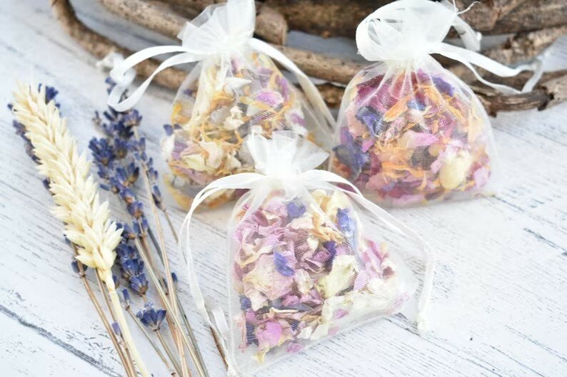 12 Bags Party Confetti Natural Dried Flower Petals Biodegradable Confetti Real Rose Petals for Wedding and Party Decoration