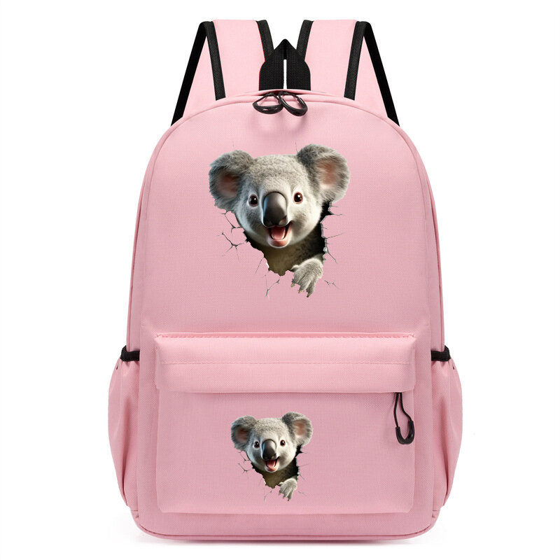 Cute Koala Print Backpack for Children, Kindergarten Schoolbag, Kids, Cartoon, Anime, Bookbag, Travel, Students