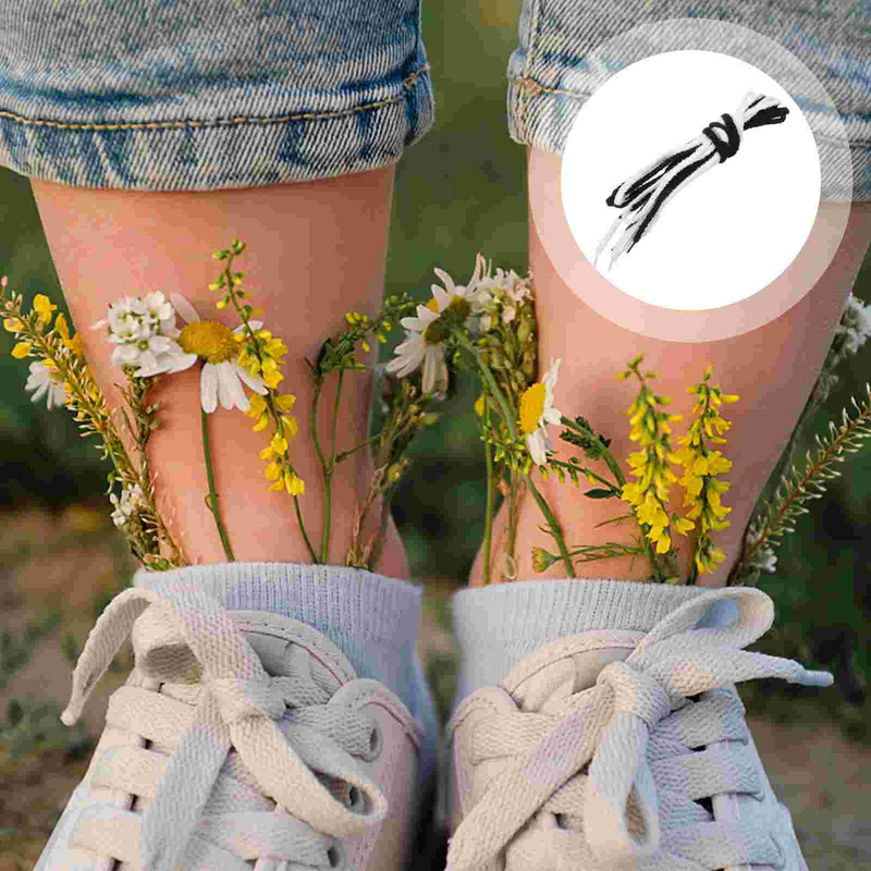 Color White Shoelaces Replacement White Shoelaces Canvas Shoes Sports Outdoor Casual Accessory Plush High Density Wide