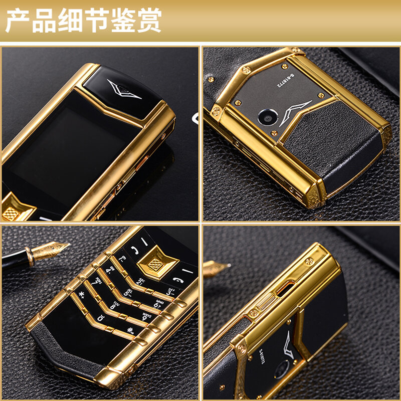 Unlock 2G GSM Bar Luxury High Classic Metal Signature Handmade Phone Dual Sim Camera Bluetooth IMEI Changable
