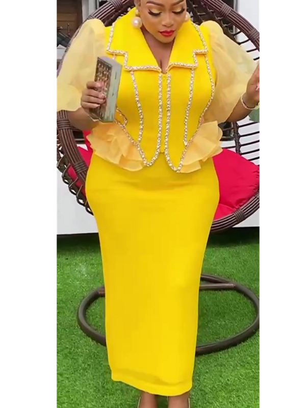 여성용 아프리카 의류 세트, 상의 및 스커트 정장, 다시키 앙카라 터키 의상 가운, 플러스 사이즈 웨딩 파티 드레스, 2 개