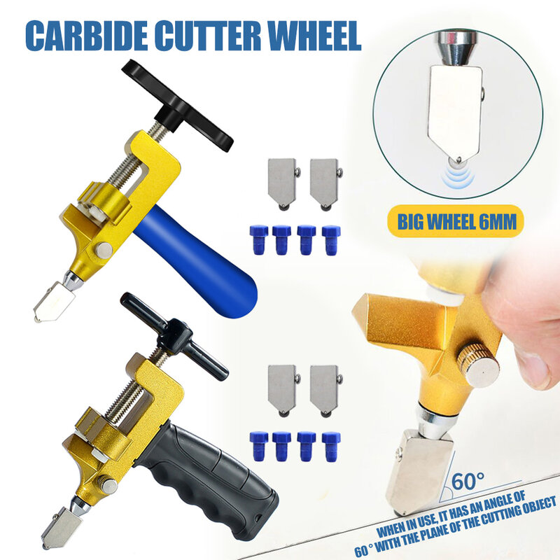 2 in 1 Glass Ceramic Tile Cutter with Knife Wheel Diamond Glass Cutter Breaking Pliers Manual Tile Glass Cutting Tool Hand Tools
