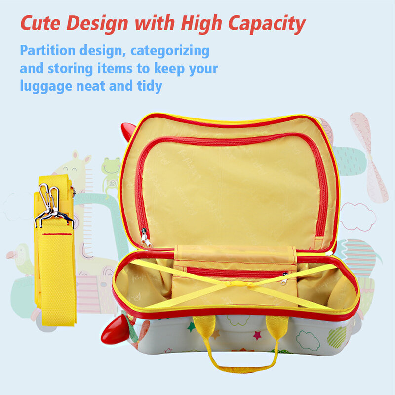 Мультяшный Дорожный чемодан для детей, Многофункциональный чемодан на колесиках со съемным ремешком, чемодан на колесиках, детская тележка