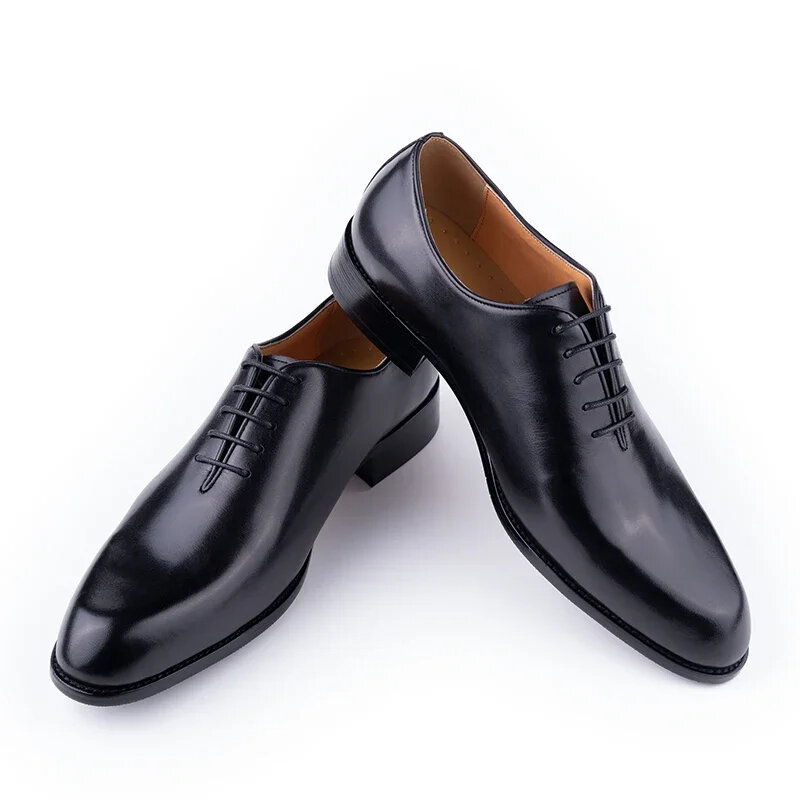 أحذية رجالية مصنوعة يدويًا من جلد أكسفورد ، أحذية للعمل والمكتب ، أربطة للعمل ، مريحة ، عالية الجودة ، رجال ناجحين