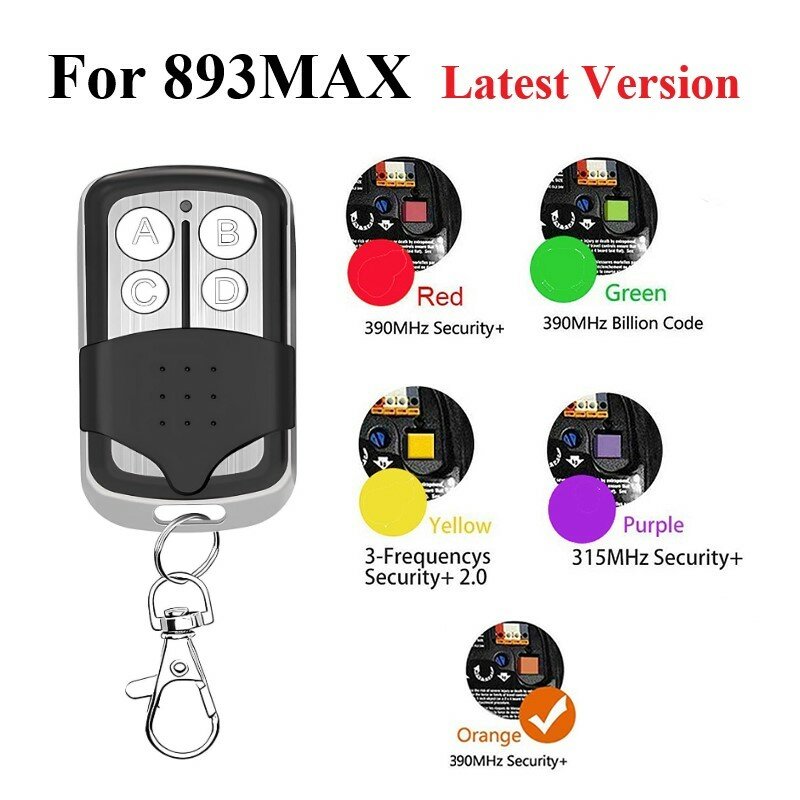 4 Button 893MAX Garage Door Opener Remote with Keychain Replacement for Lift Master Craftsman Garage Door Opener Remote