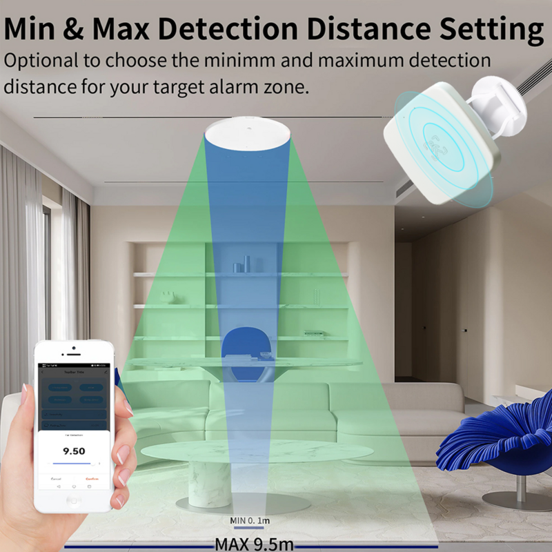 Tuya Zigbee Sensor Kehadiran MmWave Manusia Detektor Radar Wifi Sensor Gerak Hidup Pintar dengan Pencahayaan/Deteksi Jarak Nirkabel