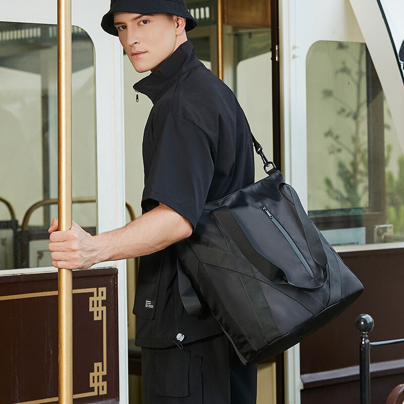 HK-Bolso de mano informal para hombre, bolsa cruzada de gran capacidad, a la moda, para viajes de corta distancia
