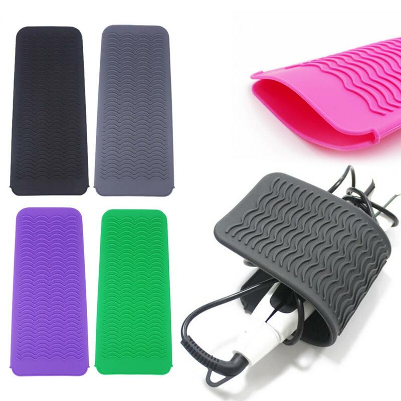Curling Iron Pouch Easy to Clean Hair Straightener Mat Wave Pattern Heat Insulation Mat Hair Styling Tool Anti-scalding