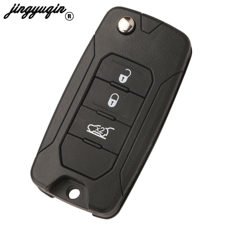 Jingyuqin-carcasa para llave de coche, carcasa para mando a distancia con tapa, hoja SIP22, 2/3/4 botones, para Jeep Renegade Compass Patriot Liberty 2015 2016 2017 2018