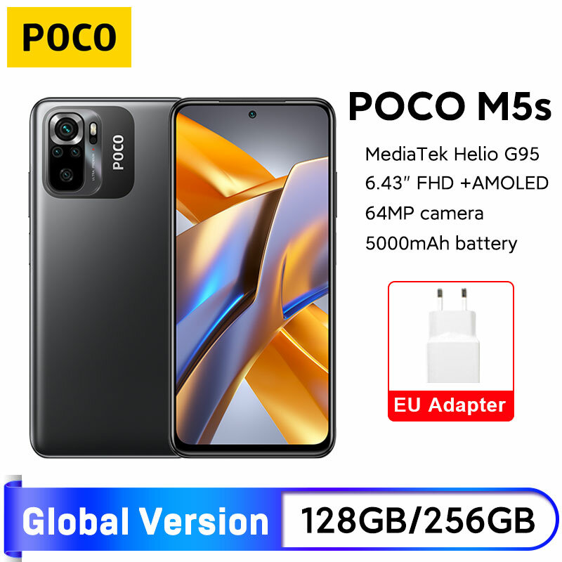 Versione globale POCO M5s 64GB / 128GB / 256GB MTK G95 Octa Core 64MP Quad camera 6.43 "AMOLED Dotdisplay 5000mAh 33W NFC