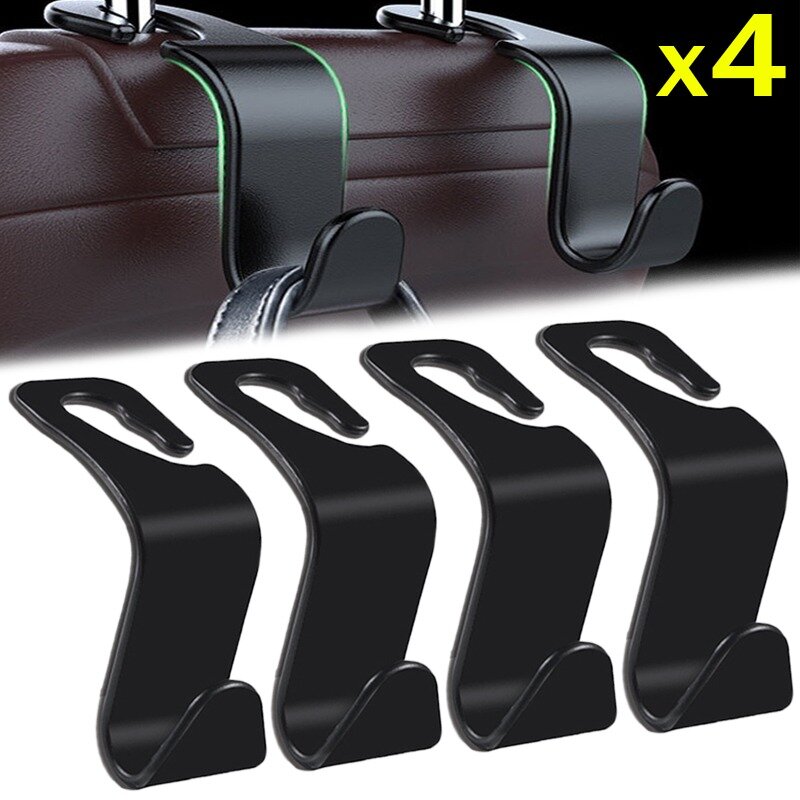 Ganchos de almacenamiento para asiento trasero de coche, soporte colgante para reposacabezas, accesorios para Interior de coche, 1/4 piezas