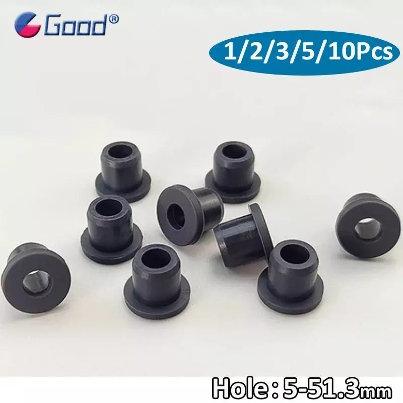 Black Round Hollow Silicone Rubber Grommet Hole Plug 5mm-33.3mm Wire Cable Grommets Gasket Protect Bushes