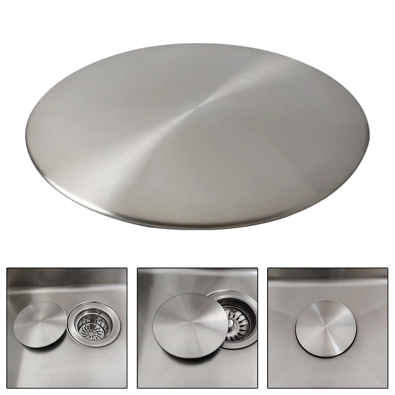 304 aço inoxidável Sink Drainer Cover, Tanque de água útil, Fácil de usar, Cozinha Drainer Seal Cover