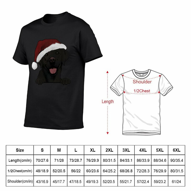 С Рождеством: черный лабрадор, Ранняя винтажная одежда, Аниме футболки для мужчин