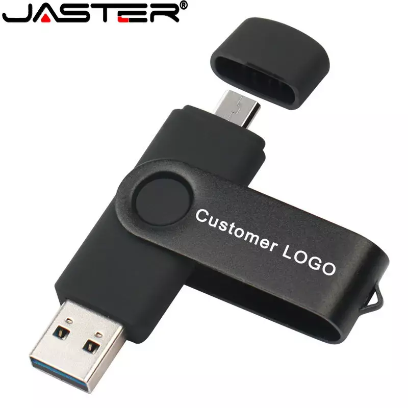 JASTER โลโก้ที่กำหนดเอง OTG 2.0 USB แฟลชไดร์ฟ32GB 64GB USB Stick ไดรฟ์ปากกาความเร็วสูง Pendrive สำหรับสมาร์ทโฟนโทรศัพท์/แล็ปท็อป Type-C Gifs