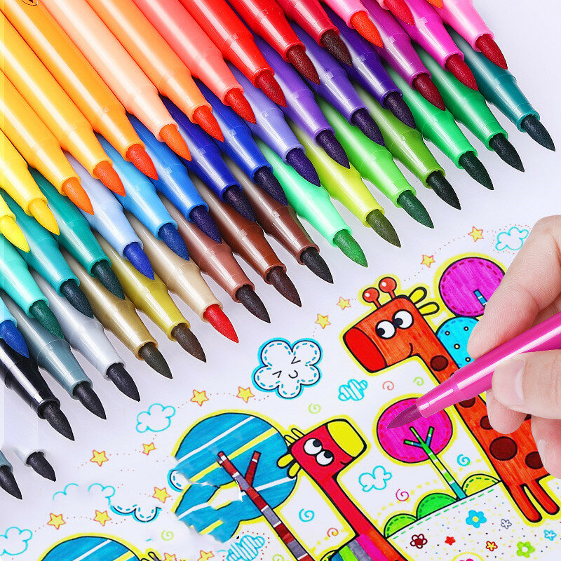 Lukisan Anak-anak 36/24/18/12 Pensil Warna Air Tidak Beracun Dicuci Pena Cat Air Mark Lukisan untuk Anak-anak Menggambar Perlengkapan Seni