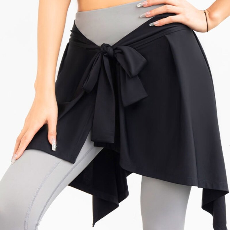 Women Gym Sports Yoga Skirt Hip Covering Half Length Ballet Dance Running Fitness Short Skirts Cover Up Scarf Shawl N7YD