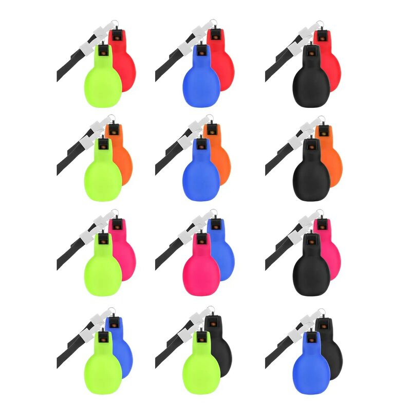Soft PVC Survival Whistles com colhedores para Trekking, manuais treinadores, Hand Trainer, 2pcs
