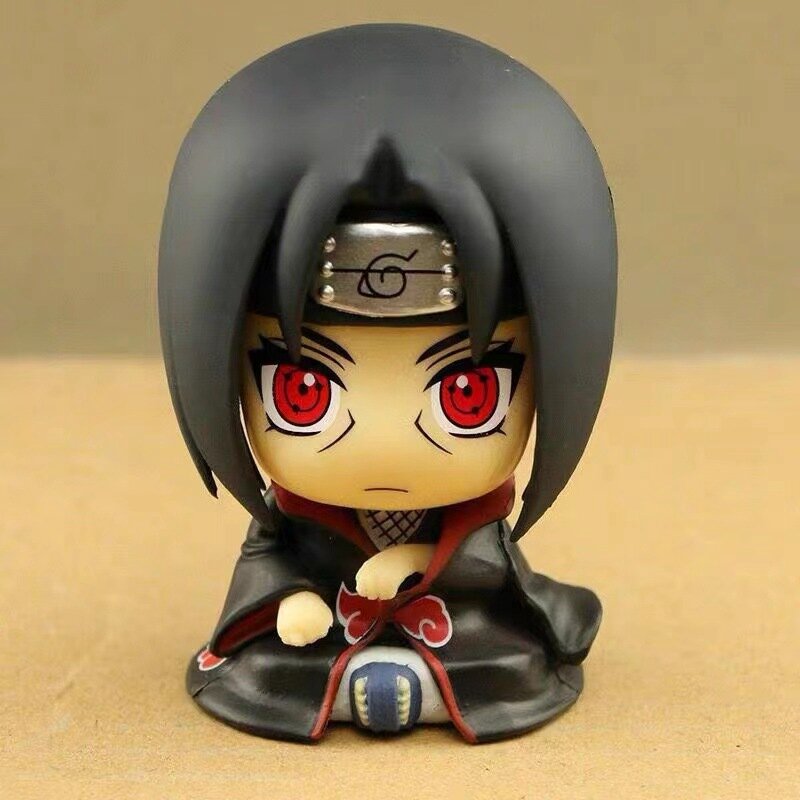 Naruto Kakashi Anime Action Figure, Q Version, Kawaii, Sasuke, Itachi, Estatueta, Decoração de Carro, Coleção Toy, 9cm