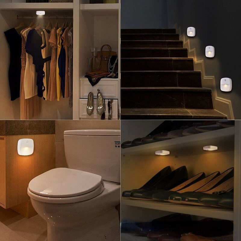 Veilleuse LED à détection intelligente, lumière d'armoire murale, capteur intelligent, cuisine, chambre, lumières d'escalier, décorations intérieures pour la maison