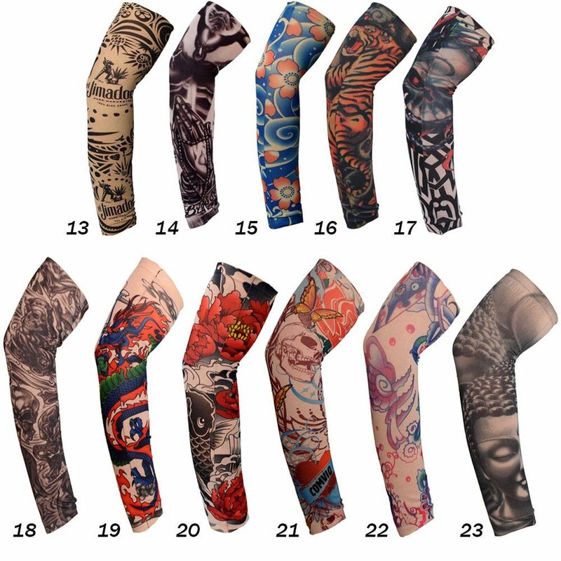 1Pcs Running Warmer UV Protection Summer Cooling Basketball Arm Cover Sun Protection Flower Arm Sleeves Tattoo Arm Sleeves